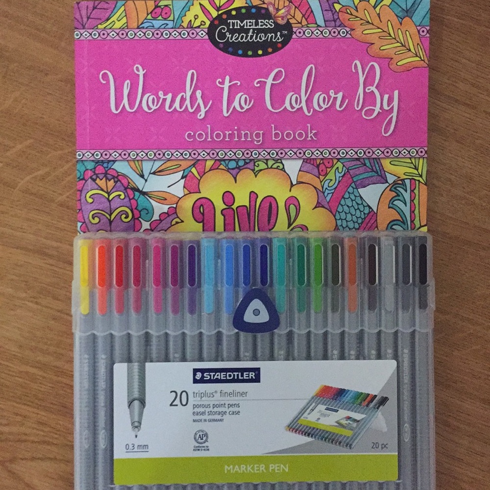 New Adult Coloring Book+ 20Pack Marker Pens